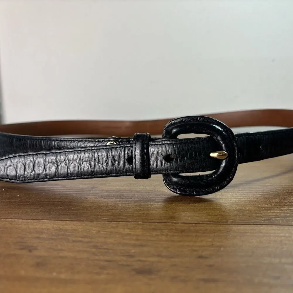 Vintage Cole Haan Black Genuine Leather Belt Classic Style Medium